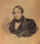 Karl Briullov Portrait of Sergei Sobolevsky oil painting reproduction